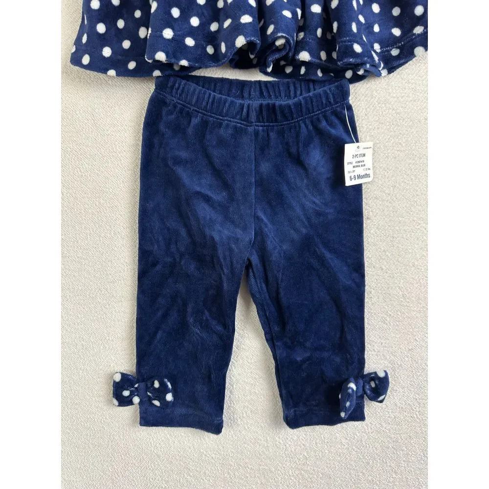First Impressions Matching Set Girls 6-9 Months Polka Dot Top Corduroy Pants NWT
